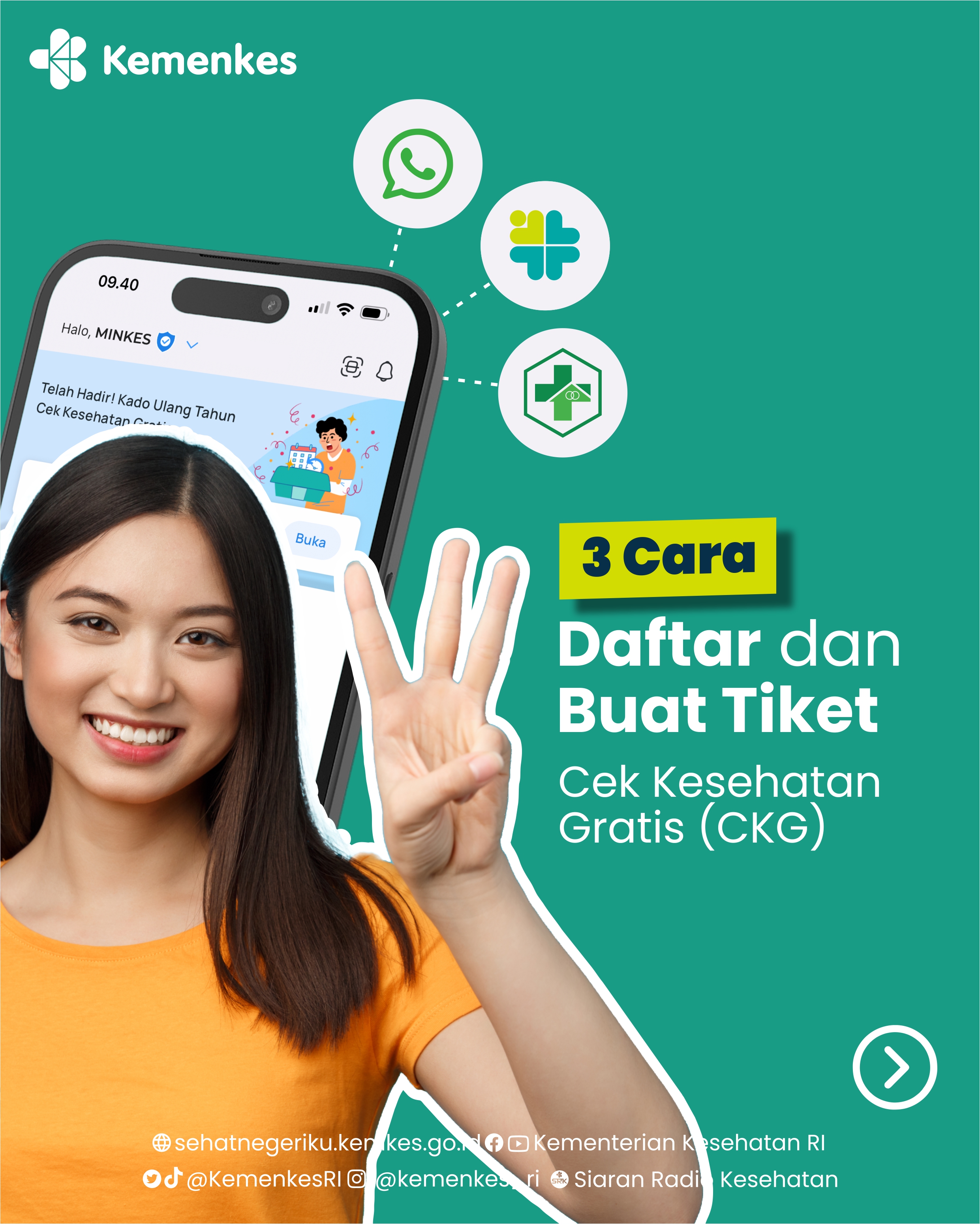 Tiga Cara Daftar CKG
