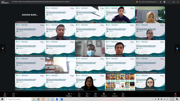 BBLKL Salatiga Gelar Webinar Nipah Virus pada Binatang Pembawa Penyakit dan Dampaknya bagi Kesehatan Masyarakat
